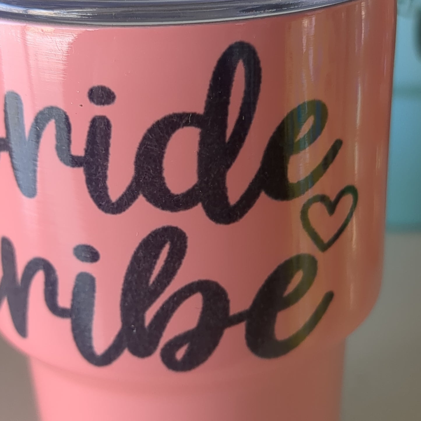 Shot Glass 3 oz Stainless Steel or Mini Tumbler for Dolls salmon color says bride tribe AS IS CLEARANCE