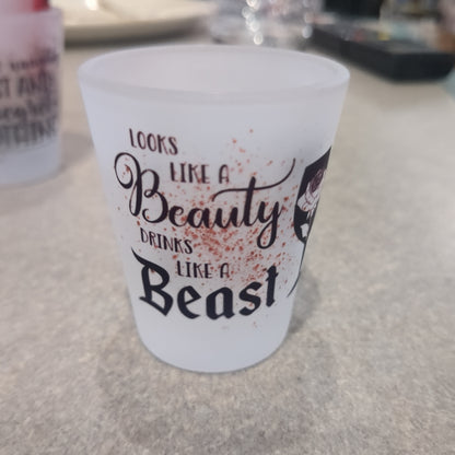 Shot Glass Frosted Glass Looks like a beauty drinks like a beast