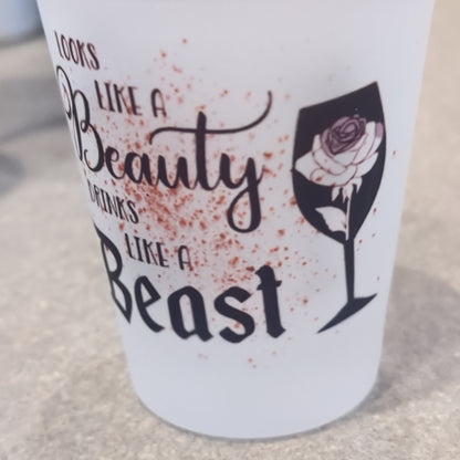 Shot Glass Frosted Glass Looks like a beauty drinks like a beast