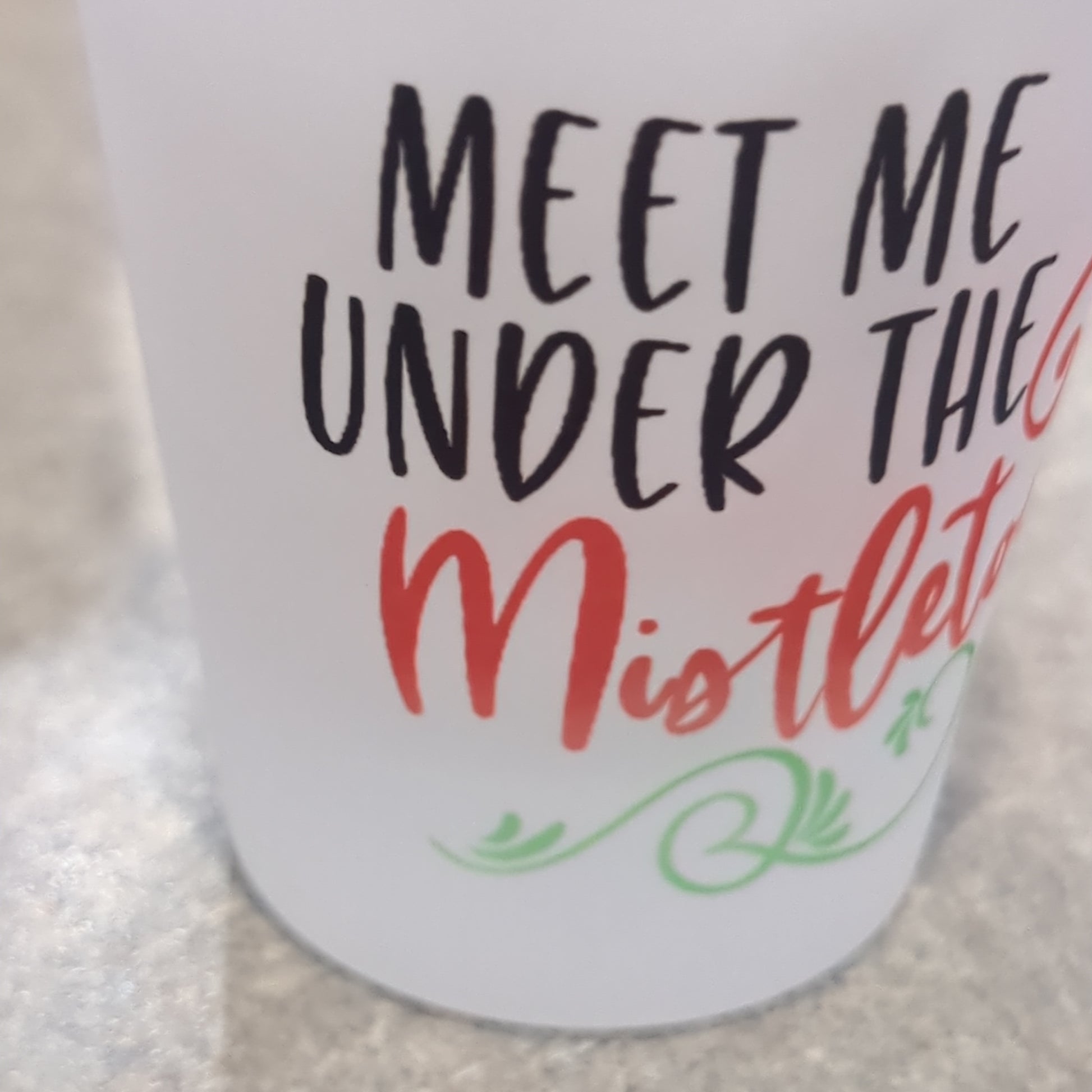 Shot Glass Frosted Glass. Meet me under the mistletoe
