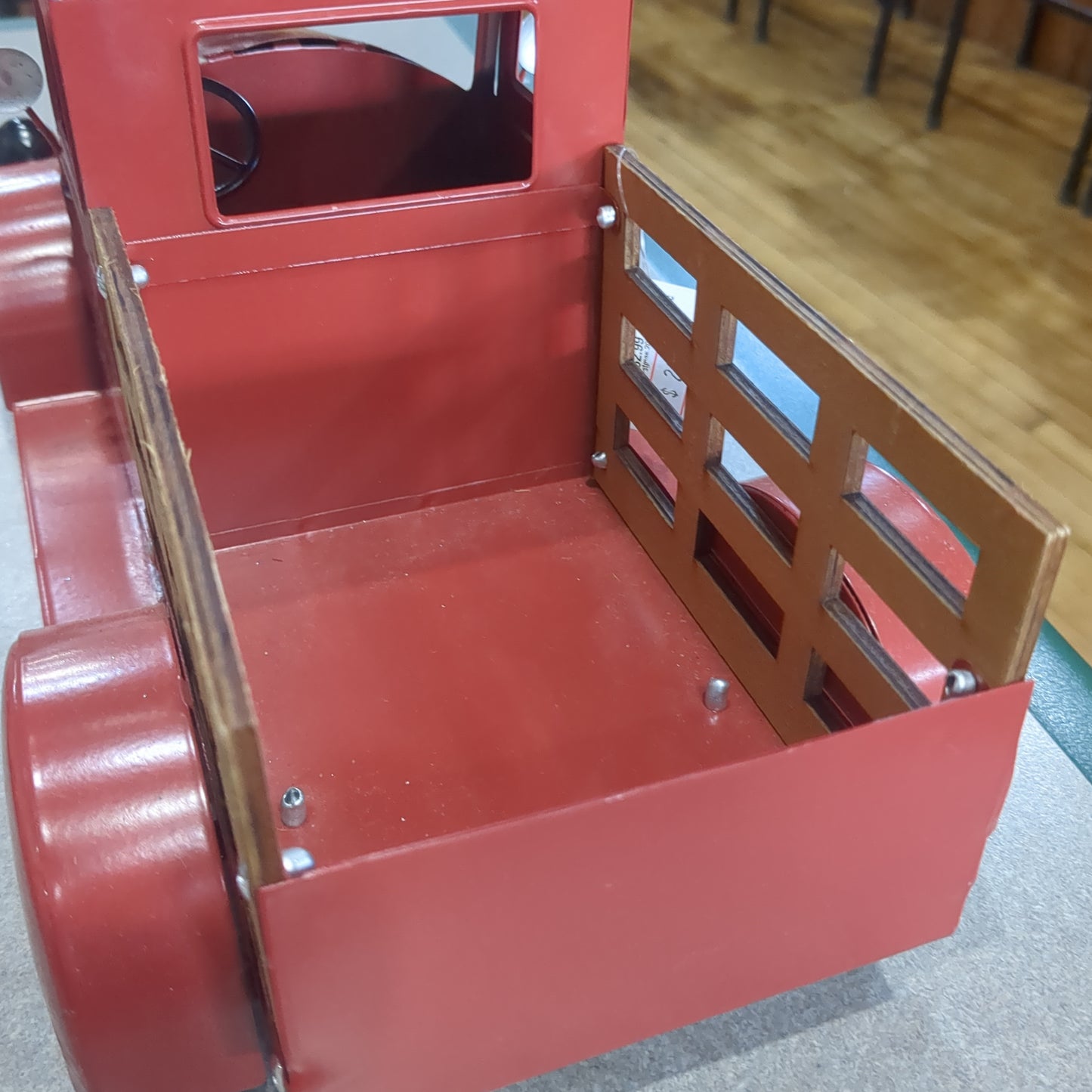 Red metal truck for Decor Merry Christmas