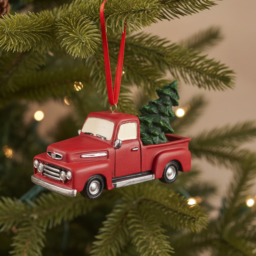 Small Red Truck ornament Polyresin rt7