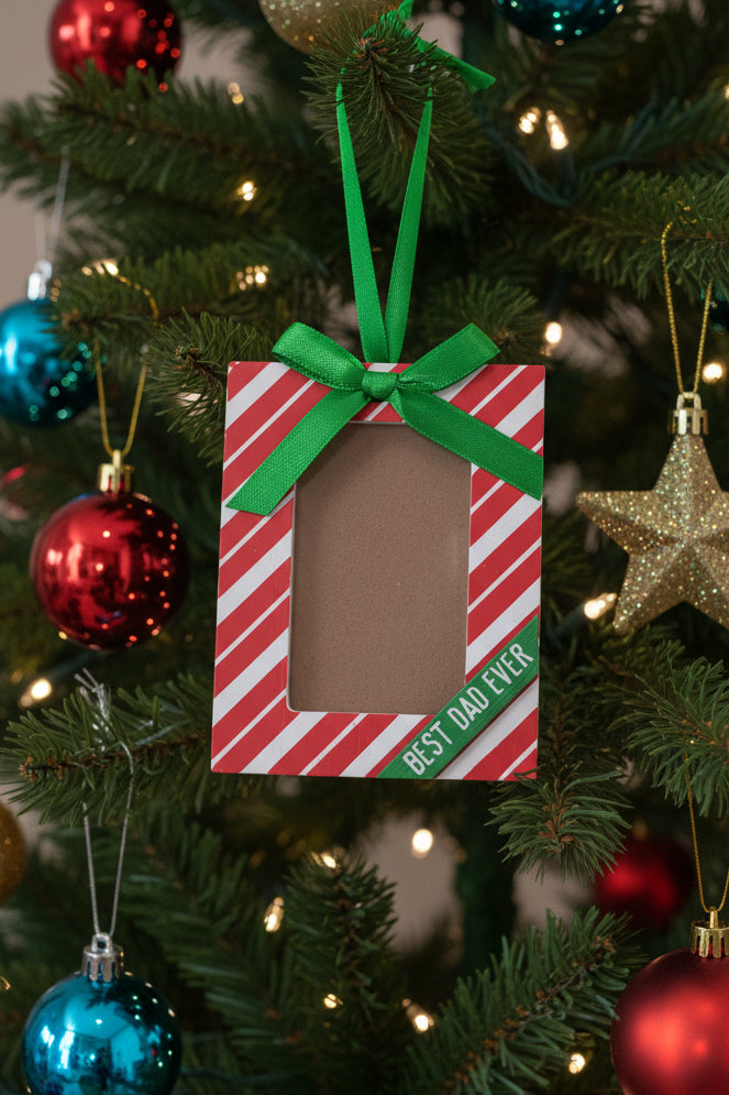Best Dad Ever Photo Frame Ornament pf2