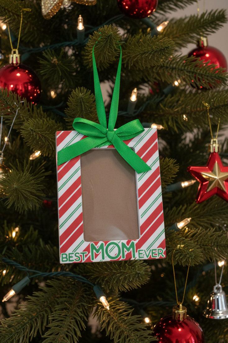 Best Mom Ever Photo Frame Ornament pf1