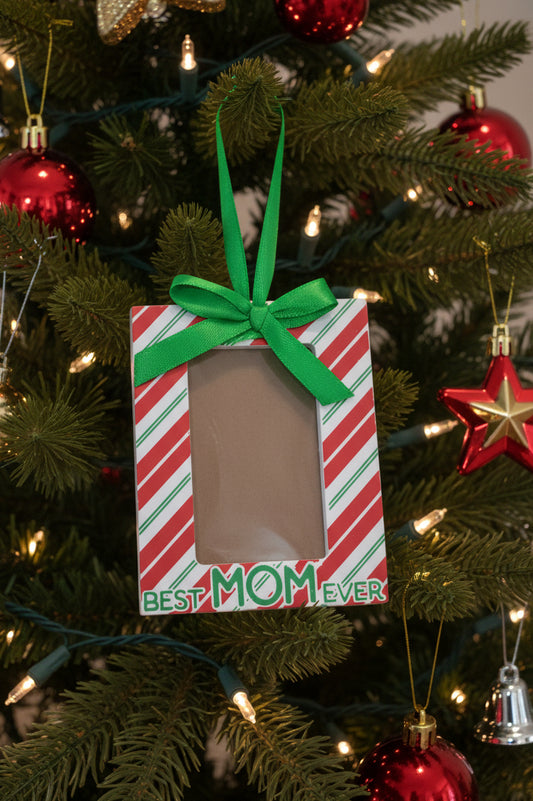 Best Mom Ever Photo Frame Ornament pf1