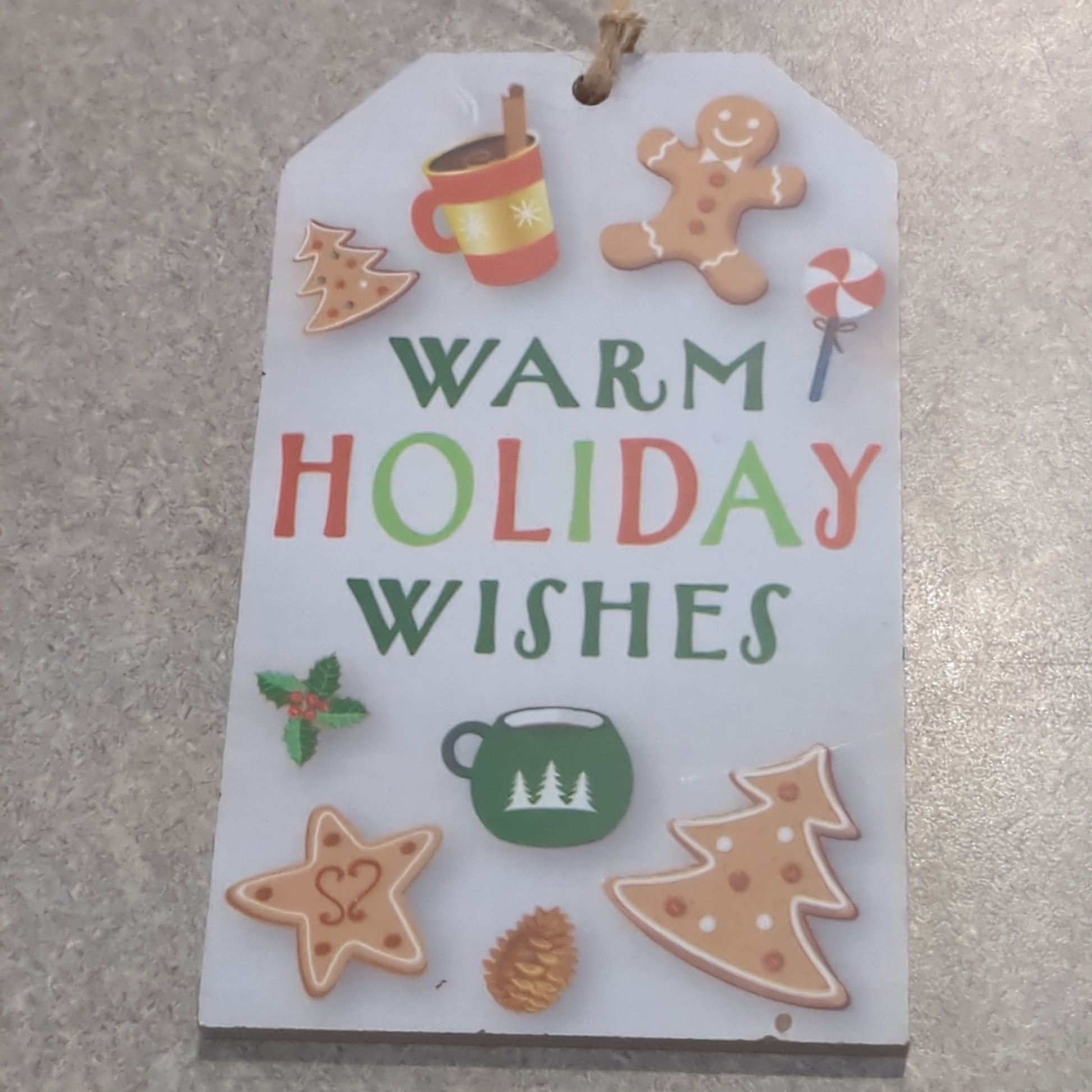 Tag Ornaments Warm Holiday Wishes Wine Tag to7