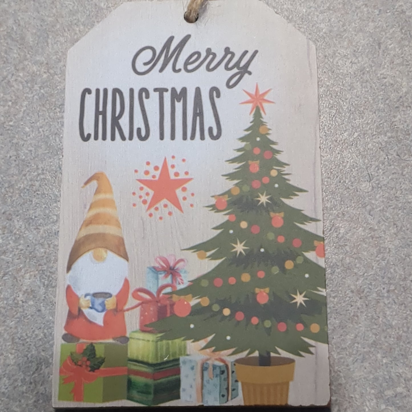 Tag Ornaments Merry Christmas Gnome Wine Tag to9