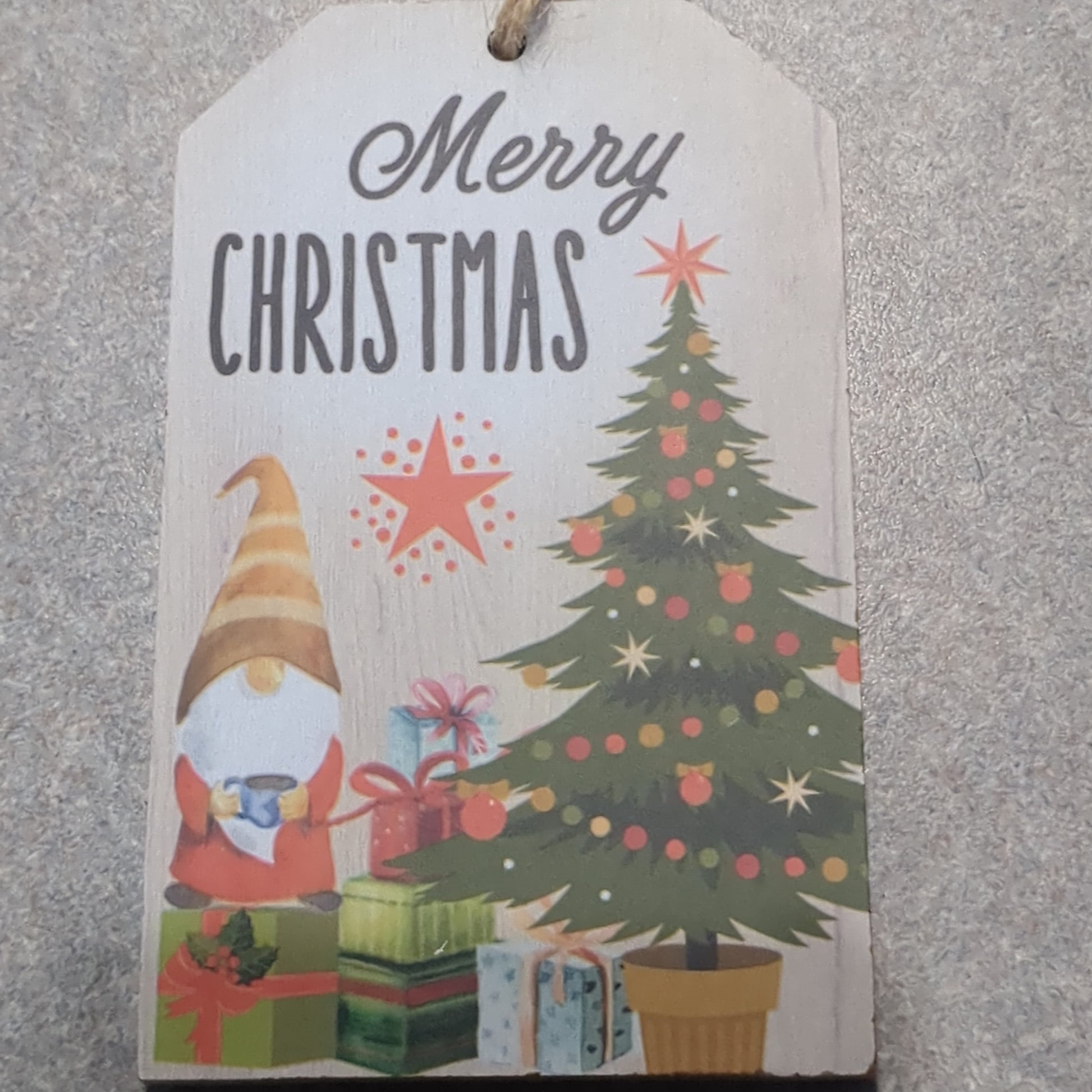 Tag Ornaments Merry Christmas Gnome Wine Tag to9