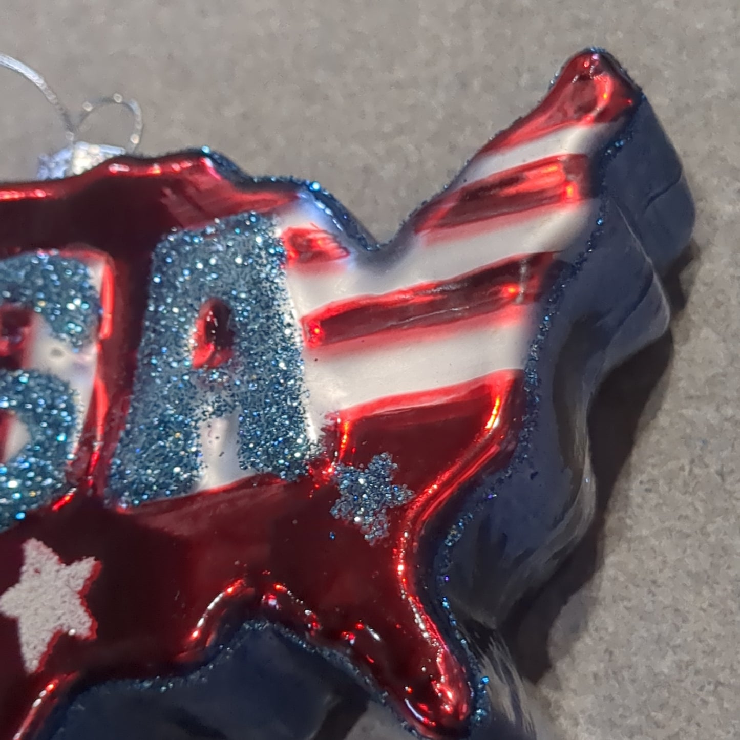 Glass Usa Flag Ornament CLEARANCE