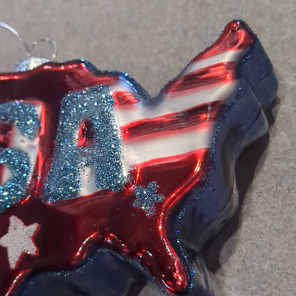 Glass Usa Flag Ornament CLEARANCE