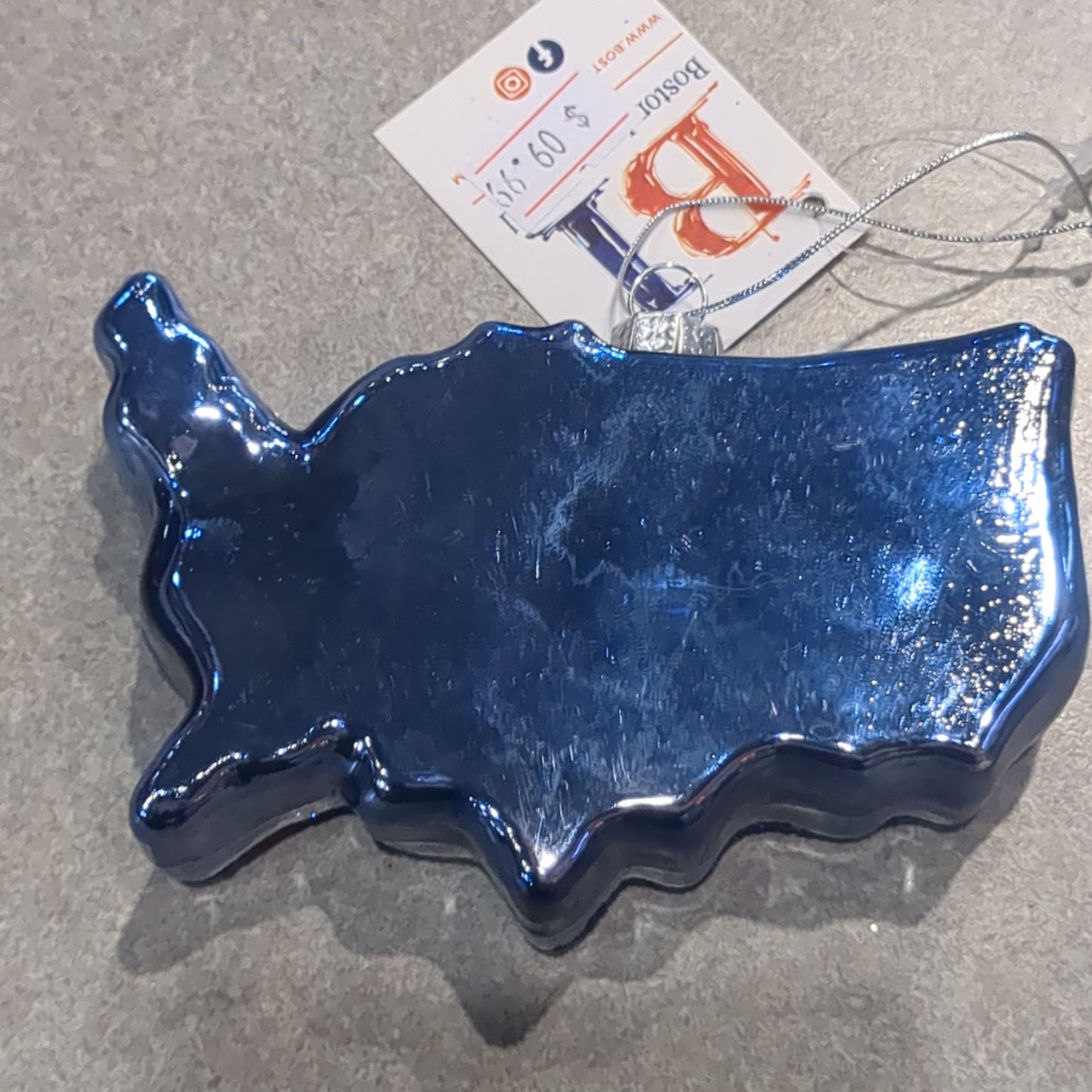 Glass Usa Flag Ornament CLEARANCE