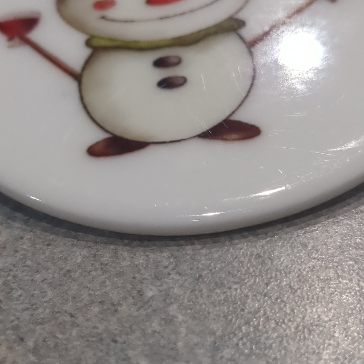 Ceramic ornament snowman with a wine glass o087