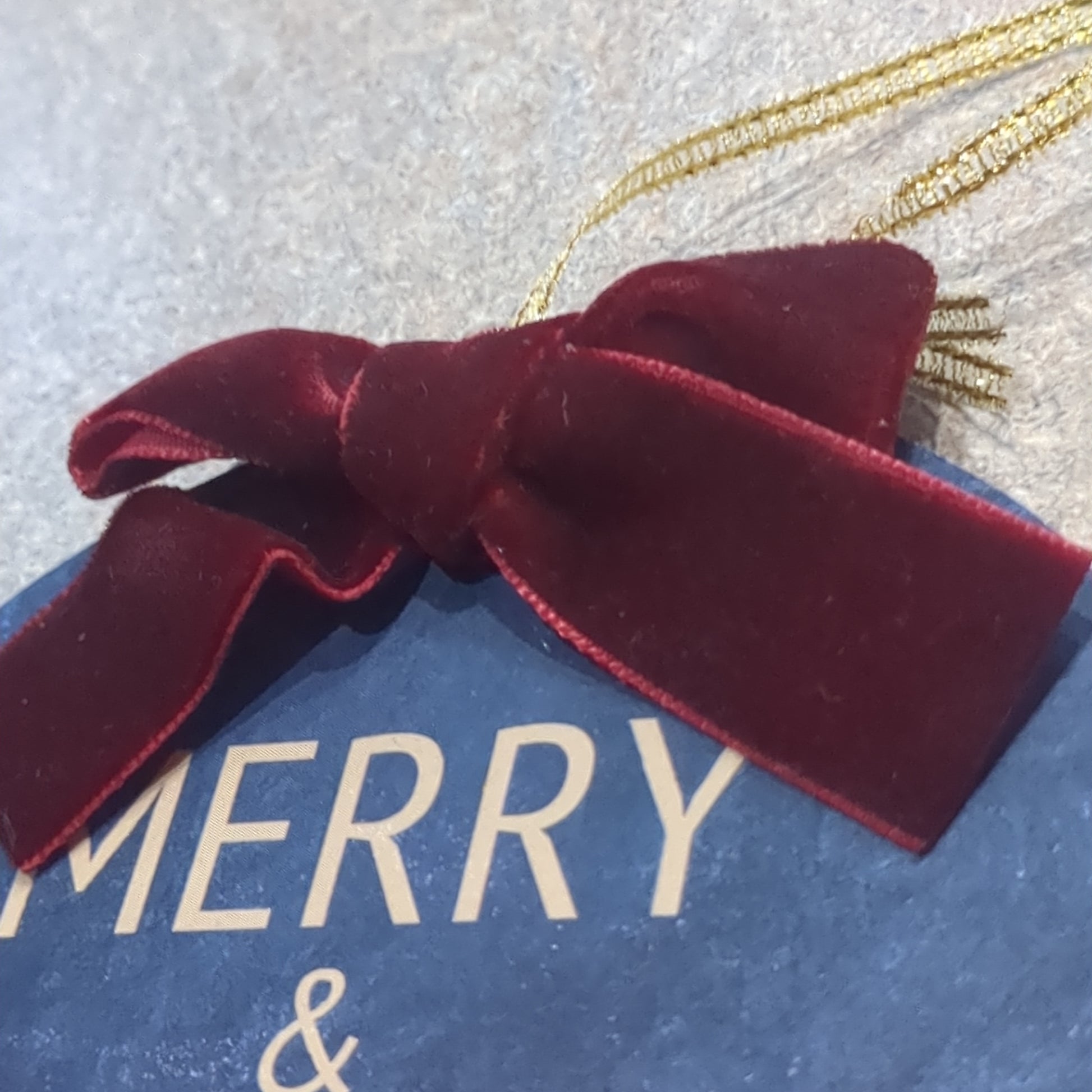 MDF ball ornament Merry & Bright CLEARANCE wo54