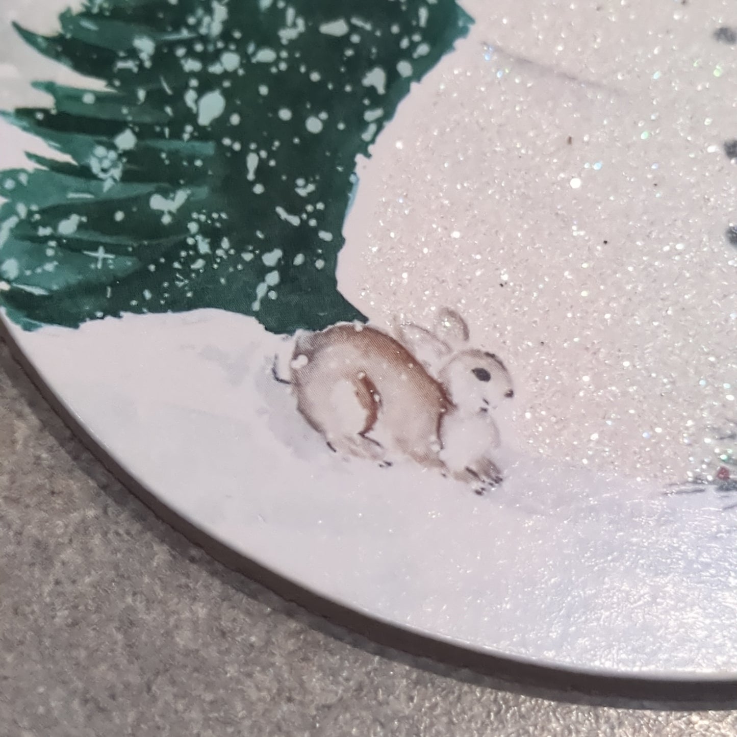 MDF ball ornament with a snowman CLEARANCE So77