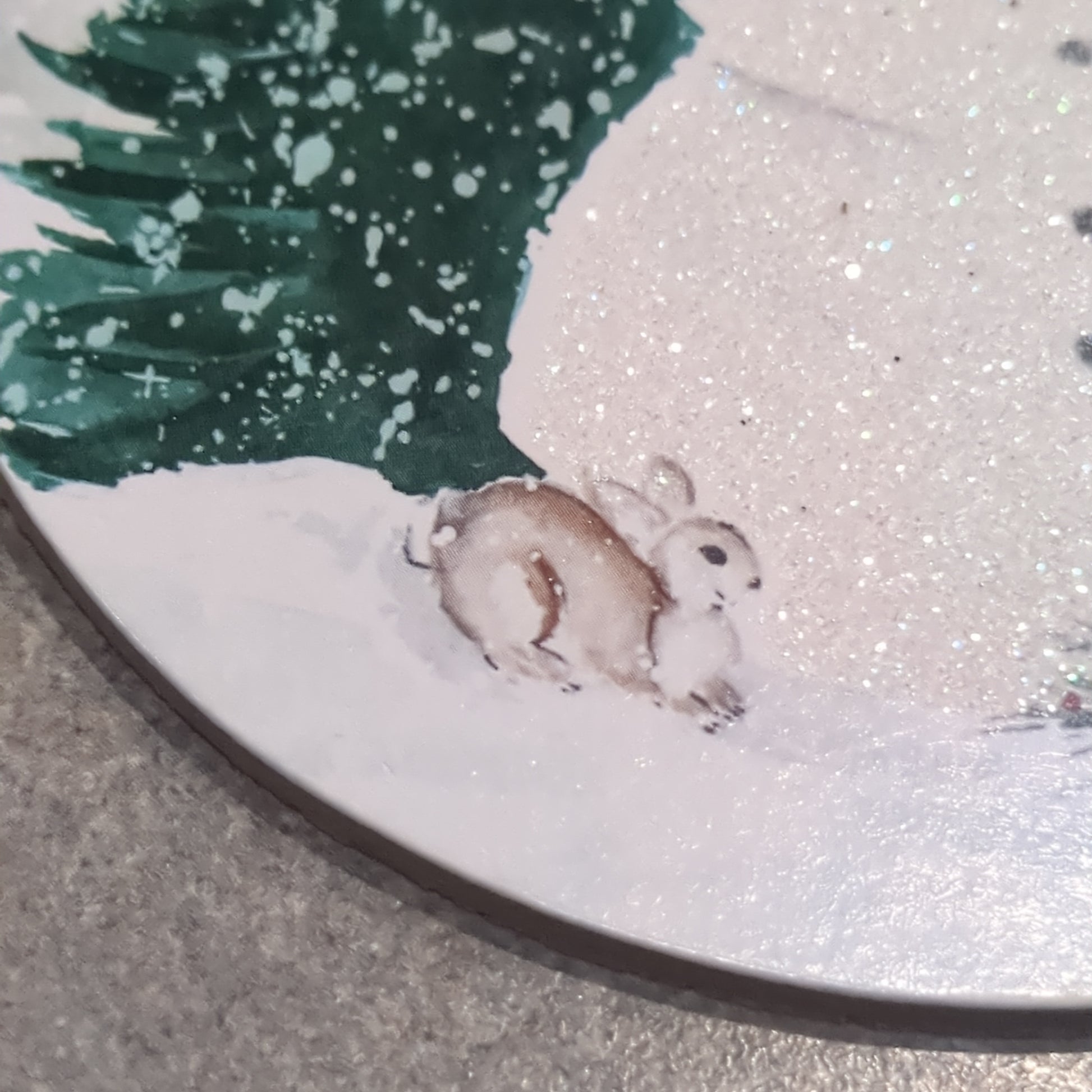 MDF ball ornament with a snowman CLEARANCE So77