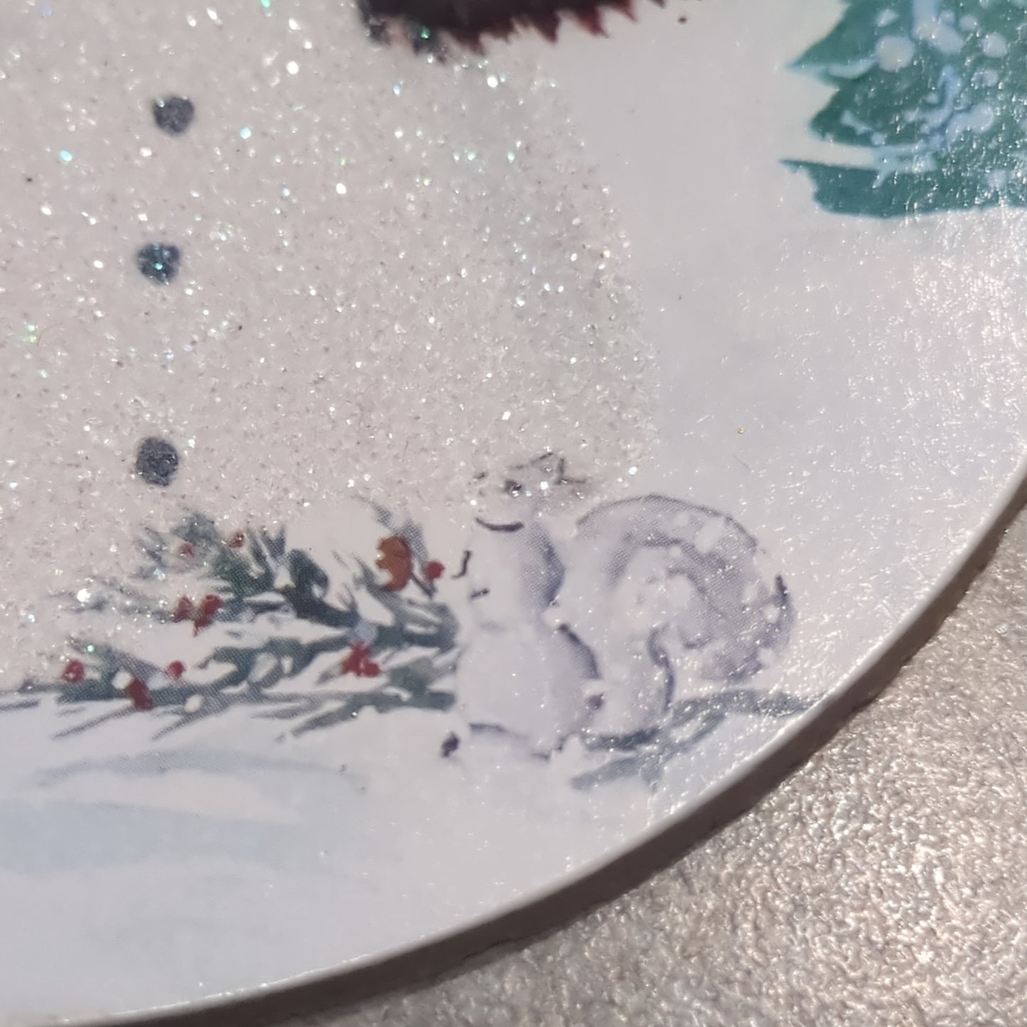 MDF ball ornament with a snowman CLEARANCE So77