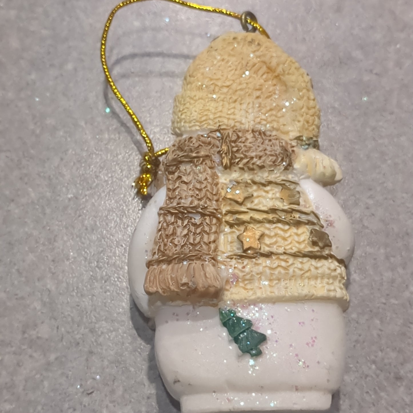 Polyacrylic snowman ornament with star yellow CLEARANCE OY4