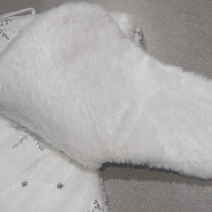 Stocking fuzzy white