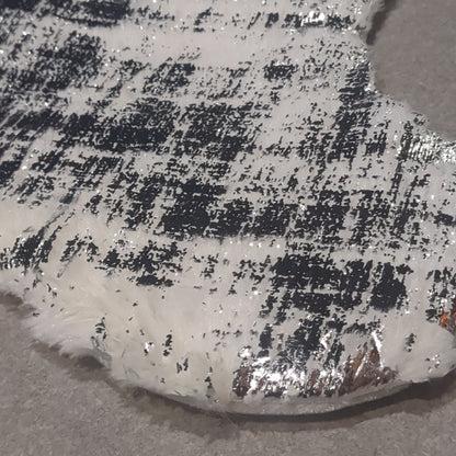 Stocking fuzzy white with silver leaf