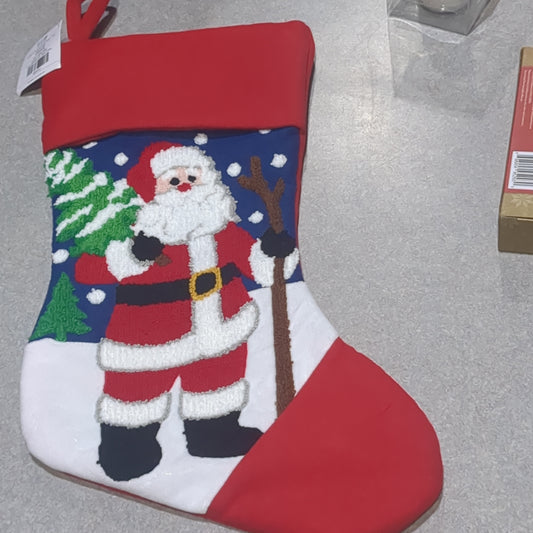 Stocking red cuff and Santa