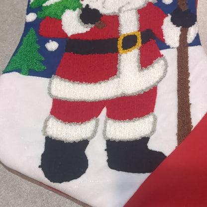 Stocking red cuff and Santa