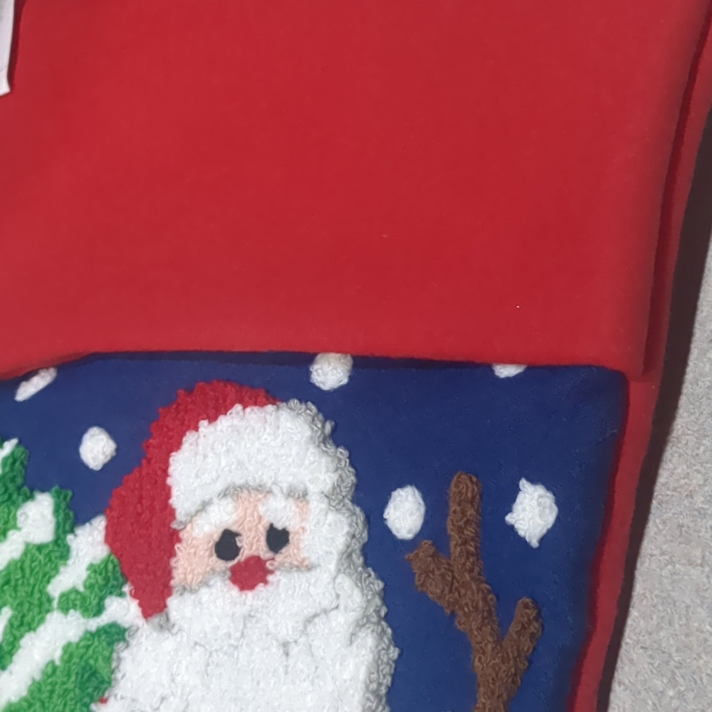 Stocking red cuff and Santa