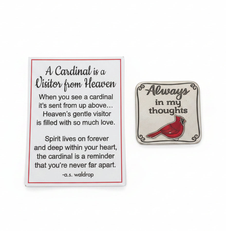 Always in my thoughts Cardinal Charm Small Enough to Mail pc1