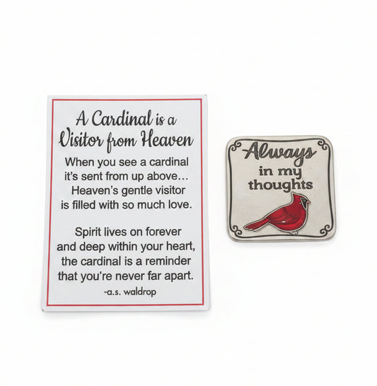 Always in my thoughts Cardinal Charm Small Enough to Mail pc1