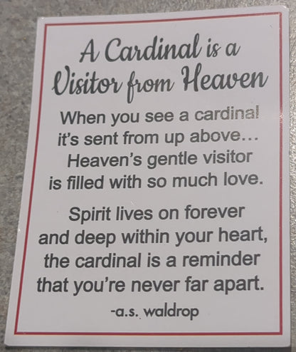 Always in my thoughts Cardinal Charm Small Enough to Mail pc1
