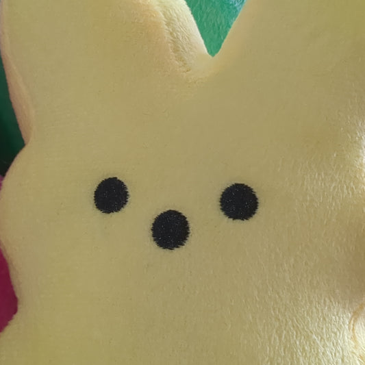 Plush colorful Easter bunny marshmallow yellow