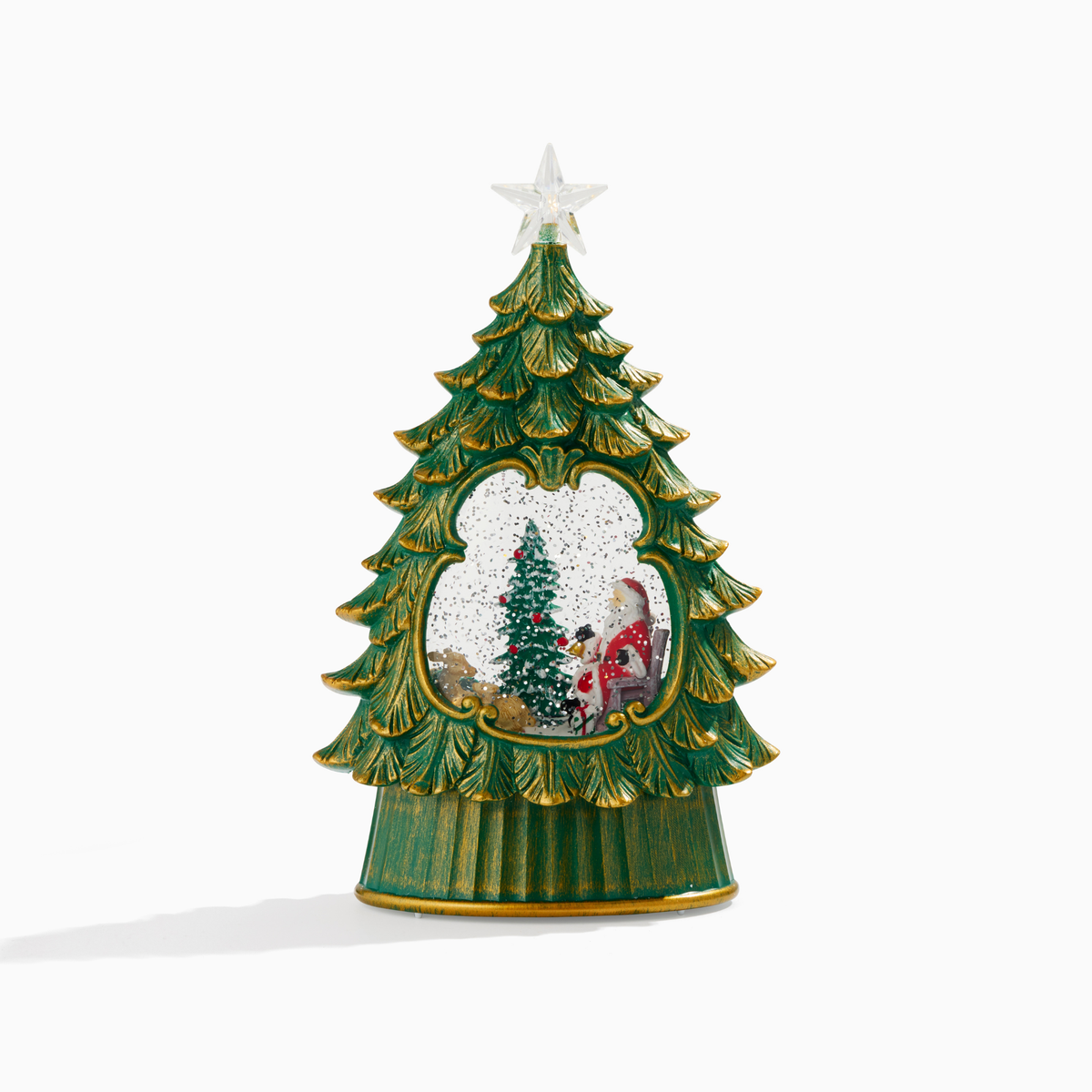 LED Evergreen Tree Musical Snow Globe w/Santa