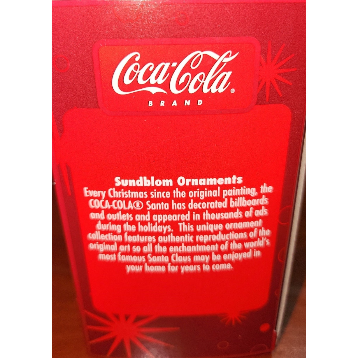 Sundblom Coca-Cola Santa By The Fireplace Ornament NEW In Box cc22
