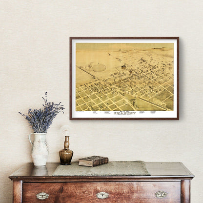 Vintage Map of Kearney, Nebraska 1881 -Not available at Minden location-