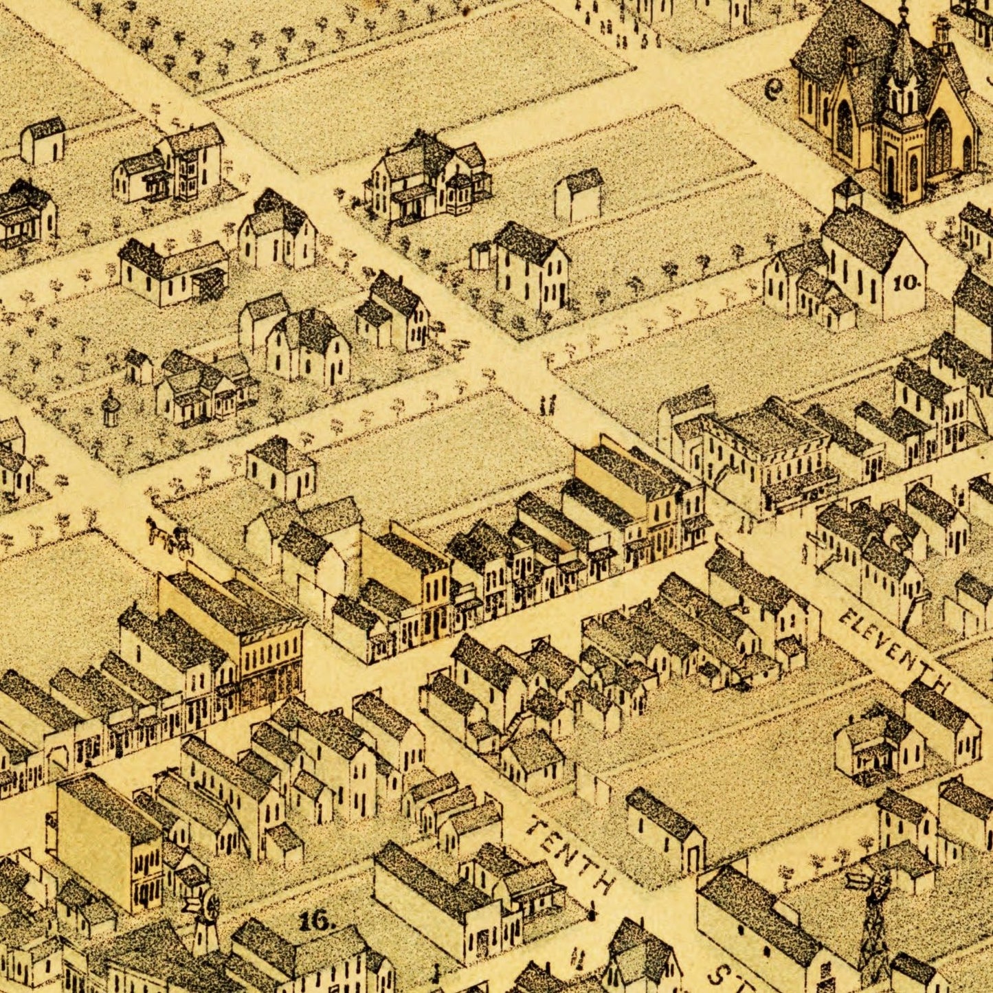 Vintage Map of Kearney, Nebraska 1881 -Not available at Minden location-
