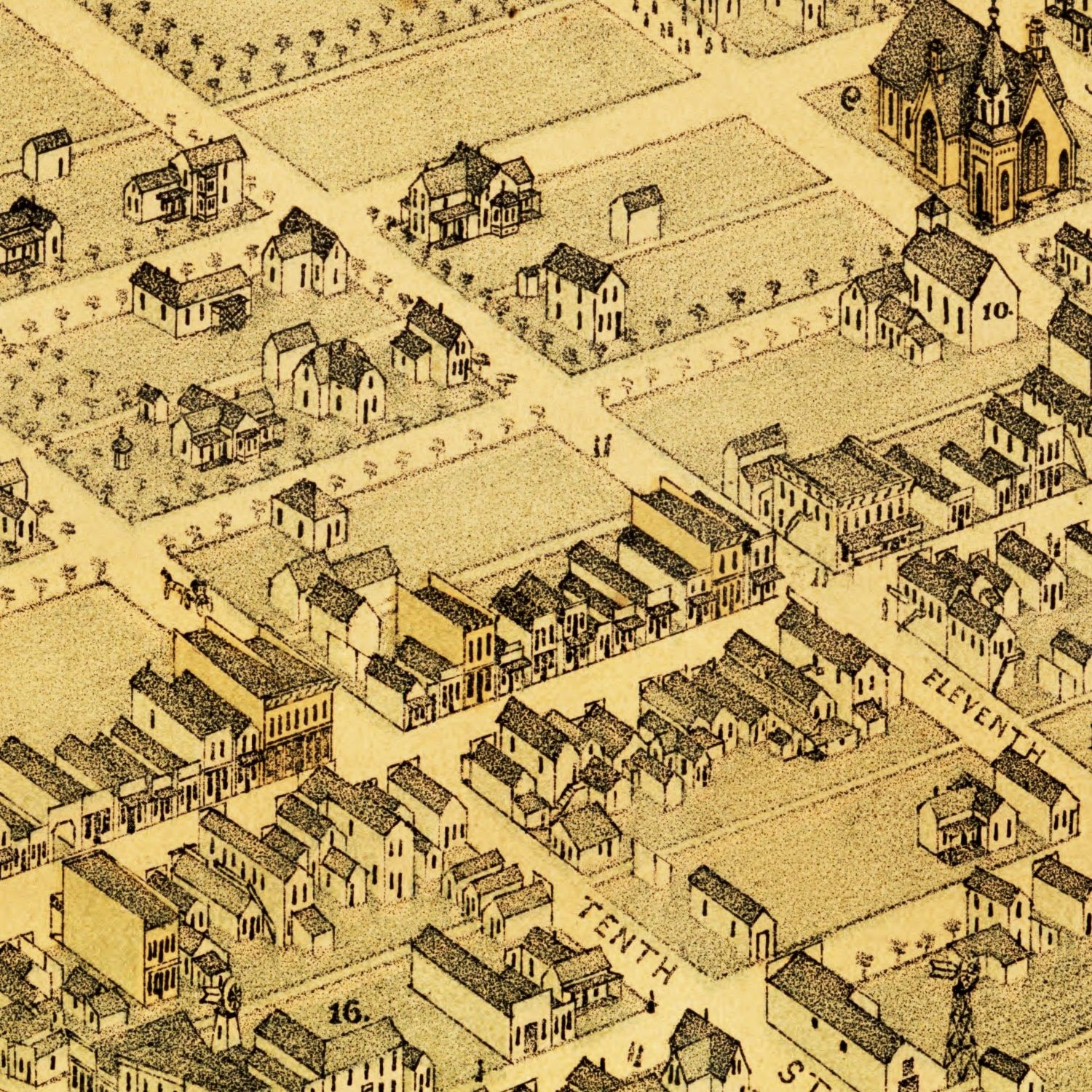 Vintage Map of Kearney, Nebraska 1881 -Not available at Minden location-