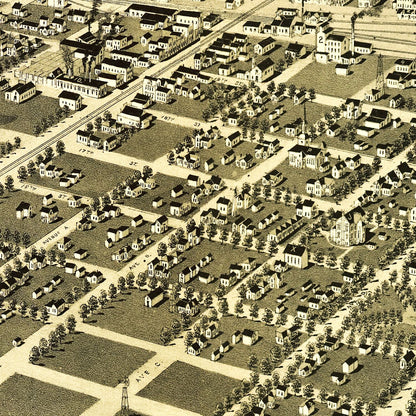 Vintage Map of Kearney, Nebraska 1889 -Not available at Minden location-