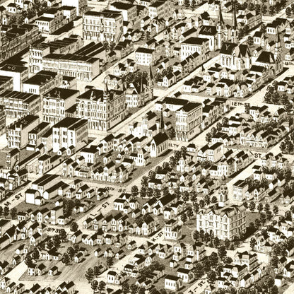 Vintage Map of Lincoln, Nebraska 1889 -Not available at Minden location-