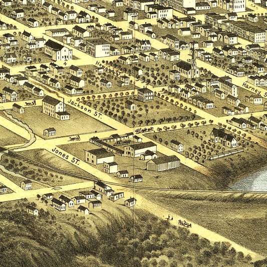 Vintage Map of Omaha, Nebraska 1868 -Not available at Minden location-