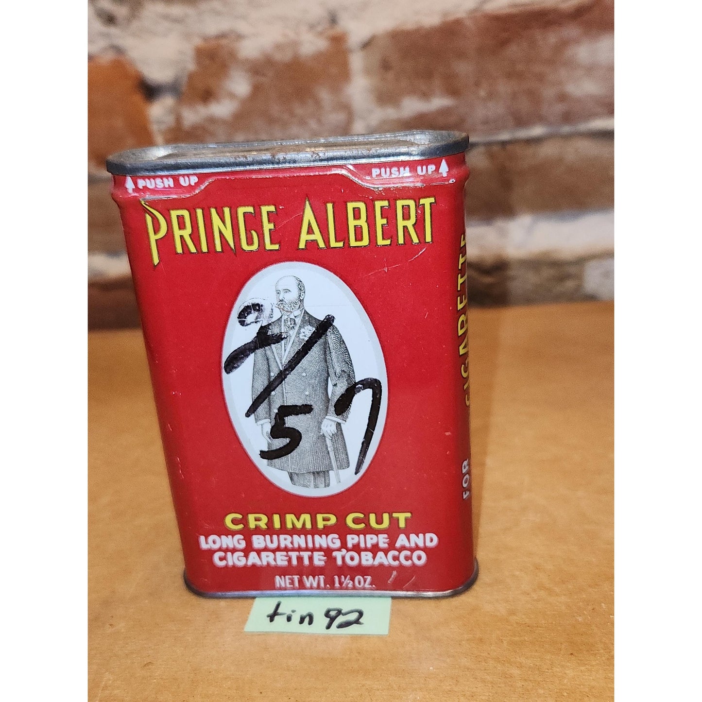 Vintage Prince Albert Tobacco Tin Pipe and Cigarette 1 1/2 oz R J Reynolds Tobacco Co. Winston-Salem N.C. Choice of 1