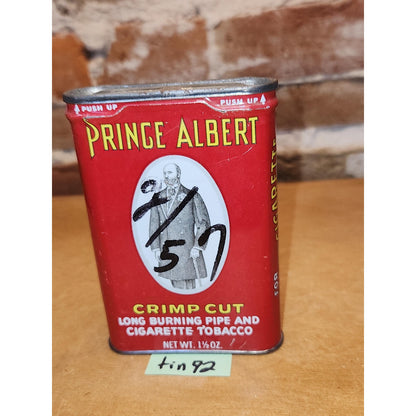 Vintage Prince Albert Tobacco Tin Pipe and Cigarette 1 1/2 oz R J Reynolds Tobacco Co. Winston-Salem N.C. Choice of 1