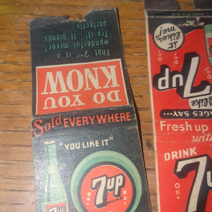 Vintage 7Up matchbook covers AS IS m41