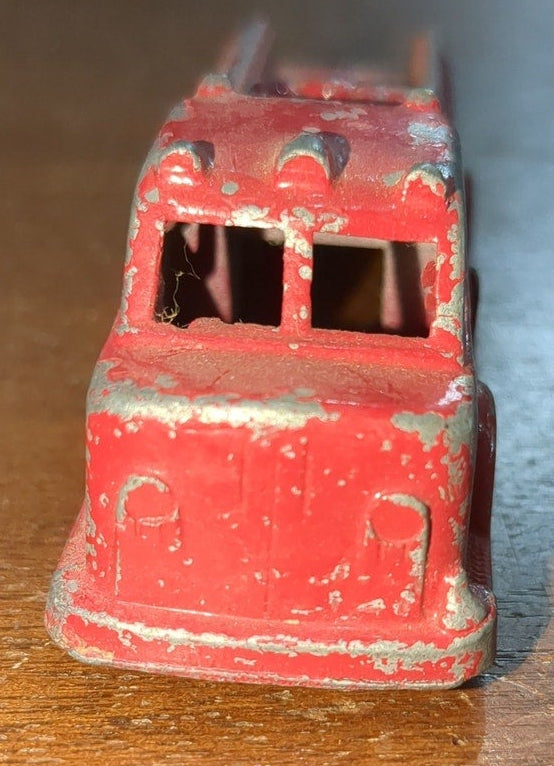 Vintage Midgetoy Red Diecast 3.5" Firetruck Pumper 1950s ft7