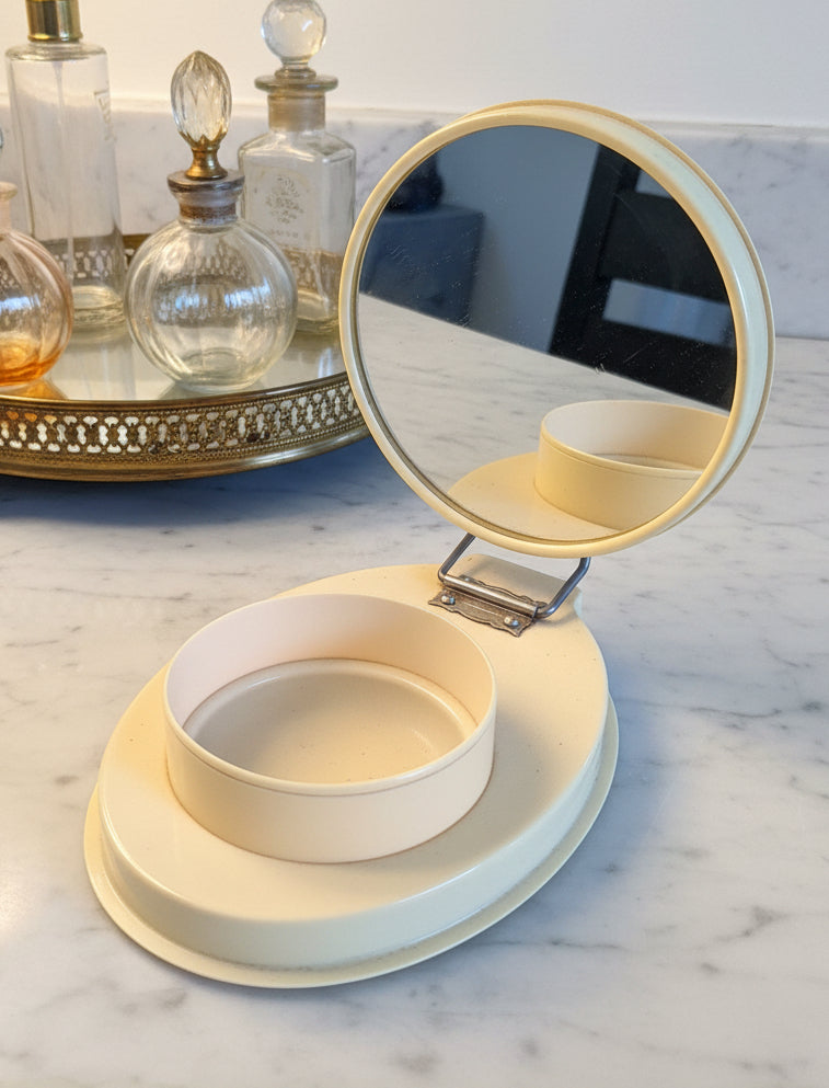 Vintage Celluloid Folding Travel Shaving Mirror Stand cl9