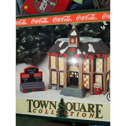 Coca-Cola Coke Town Square Collection Central High AS IS damaged roof cc41