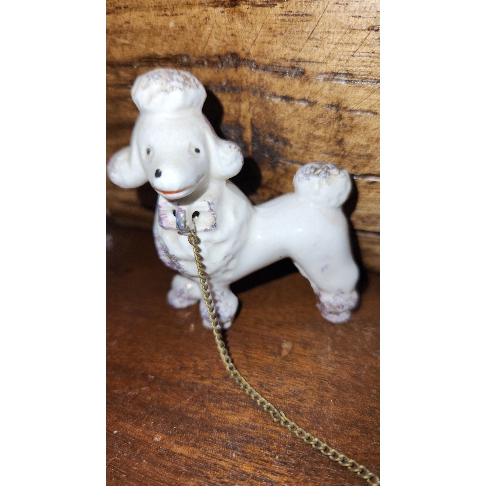 Vintage Poodles Joined by Chain
