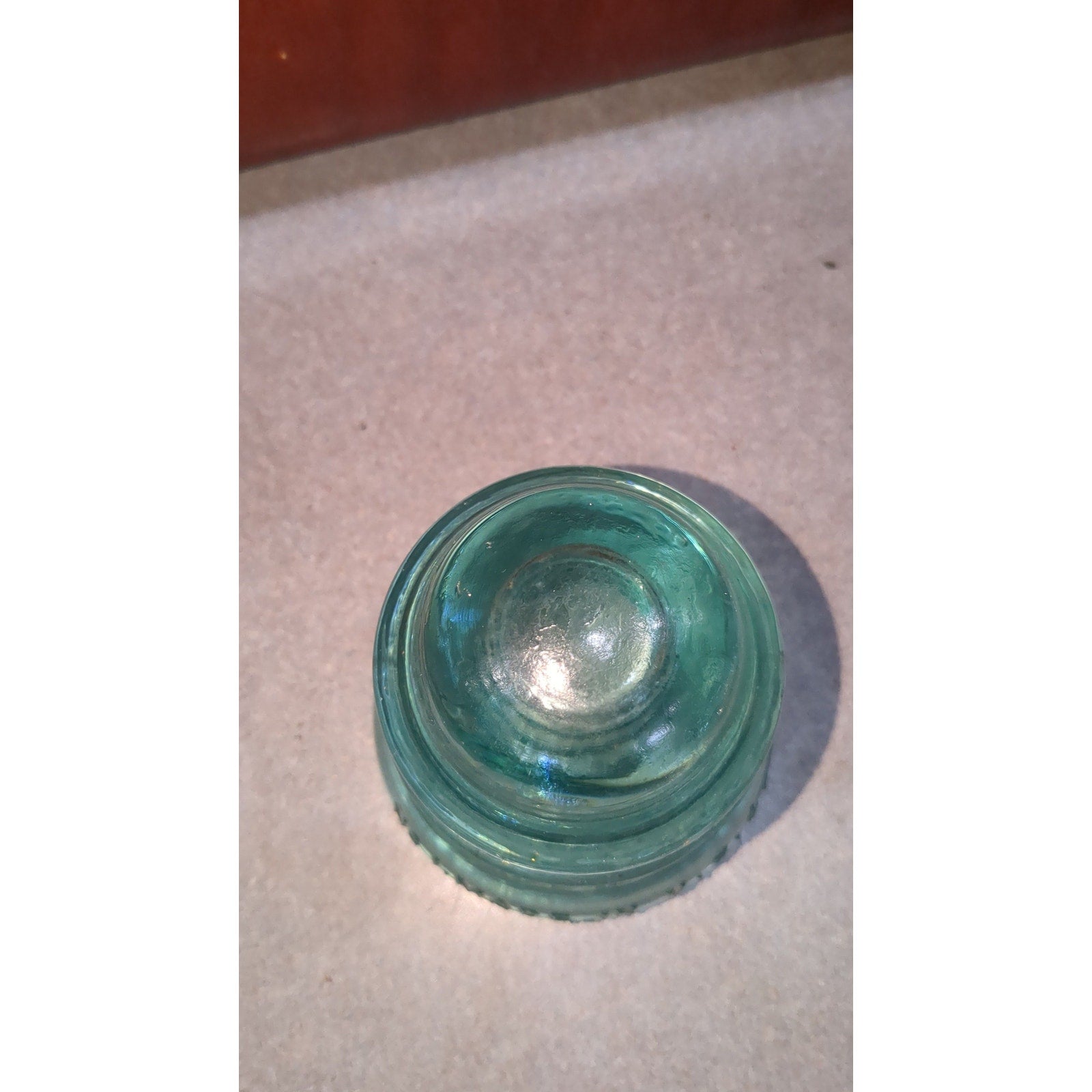 Vintage Insulator Whitall Tatum Co #1 Teal Blue Glass wh7