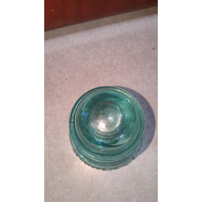 Vintage Insulator Whitall Tatum Co #1 Teal Blue Glass wh7