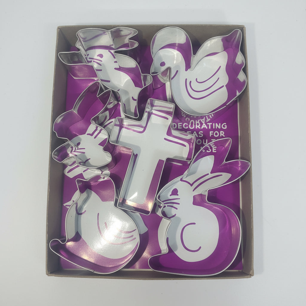 Vintage Cooky Cutters for Easter Metal Cookie Cutter Original Box 1950s CE3
