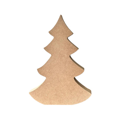 Unfinished MDF Primitive Rustic Wood Christmas Winter Tree Bouncy Style Small 4” ws12