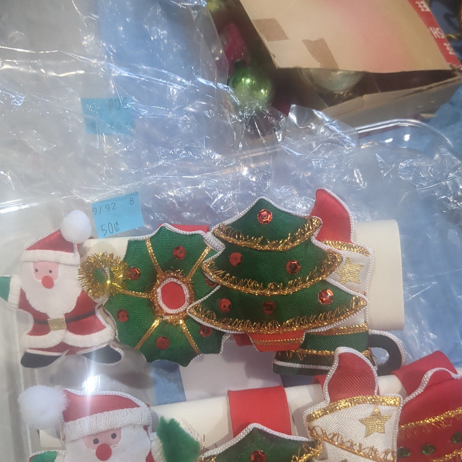 Vintage Fabric Santa Napkin Rings chr551